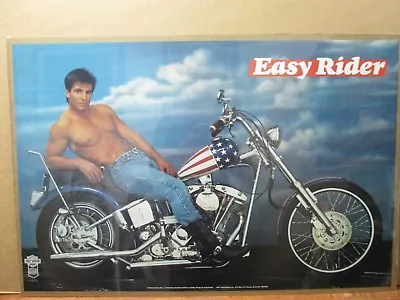 Vintage Hot Guy Easy Rider Car Garage Poster 1987 Harley Bike 1978 FXFS Inv#3060 • $44.97