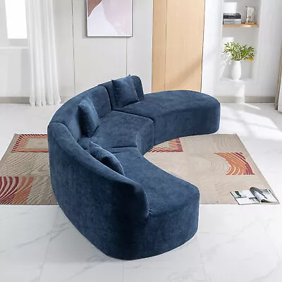 Modern Sectional Sofa Chenille Fabric Sofa With 3 Throw Pillows For Living Room • $1041.60