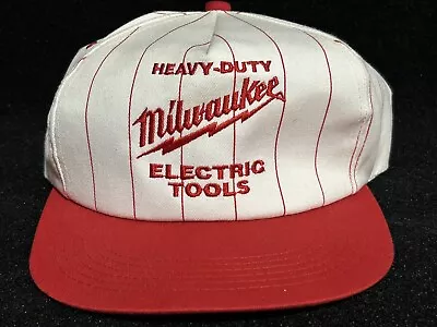 Vintage 90`s Milwaukee Electric Tools Snapback Red Stripe K-Products • $31.99