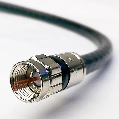 Tri-shield Rg6 Coaxial Patch Cable 75 Ohm 18awg Anti-uv Compression F-connectors • $8.50