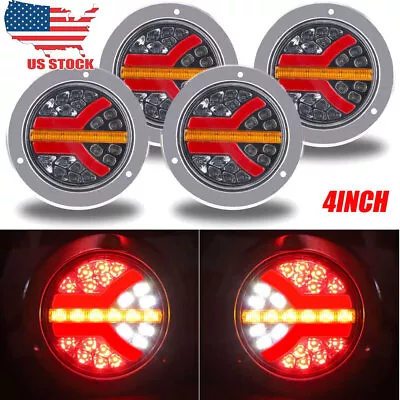 4 Inch Round 24 LED Reverse Backup Tail Lights Trailer Truck Turn Tail Brake DRL • $20.95