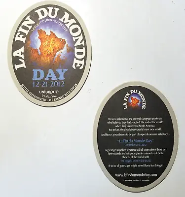 Unibroue La Fin Du Monde Day 12-21-2012 Oval Lot Of 10 Beer Coasters • $9.95