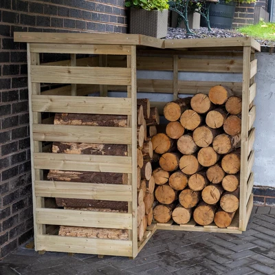 Forest Garden Corner Log Store 1.1m3 Timber 134.4cmH X 130cmW • £189.99