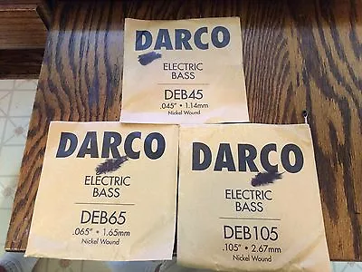 3 Items Vintage DARCO ELECTRIC BASS Nickel Wound ( DEB45 + DEB105 + DEB65 )  • $10.49