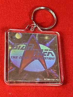 Vintage 1994 STAR TREK HOLOGRAPH KEY RING The Next Generation 2 X2  Collectible • $6.95