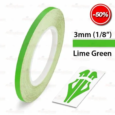 LIME GREEN 3mm 1/8  Roll Pin Stripe PinStriping Trim Line Tape Vinyl Car STICKER • $5.80