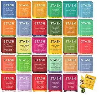 Stash Tea Bags Sampler Assortment Box (52 Count) 30 Different Flavors Gifts F • $26.42