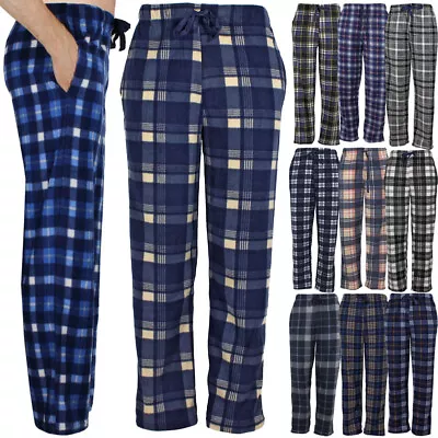 Men's Pajama Pants Plaid Flannel Fleece Lounge Wear Pants W/Pockets S M L XXL • $11.95