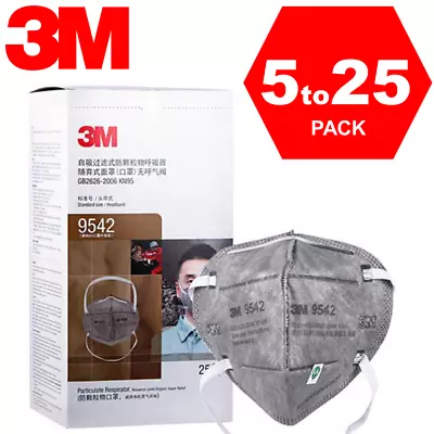 5/10/25PCS 3M 9542 KN95 Disposable Face Mask Cover NIOSH CDC Approved Respirator • $27.95