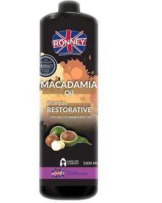 Ronney Shampoo Macadamia Oil Restorative Therapy For Weak & Dry Hair 1000 Ml • £8.49