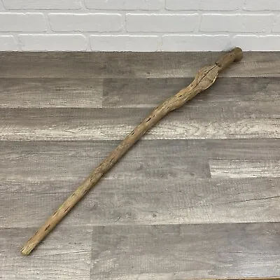 Vintage Walking Stick Cane Natural  Knotty Root Wood 30” • $33.50