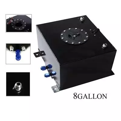 Universal 8 Gallon 30L Aluminum Race/Drift Fuel Cell Tank + Level Sender Black • $82.46