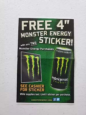 Monster Energy Drink Decal Sticker Advertisement 4 ×6  • $5