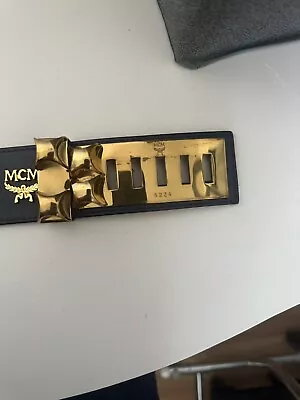 Blue  MCM Belt With Gold Buckle Size 36 • $150