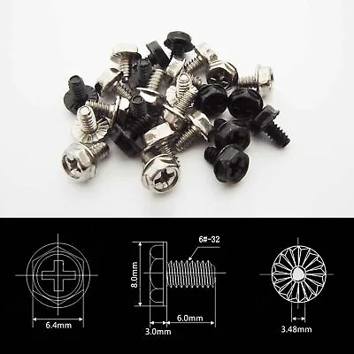 25/100pc PC Case PSU Hard Drive Motherboard Mount Screw 6#-32x6mm DIY Computer B • $1.42