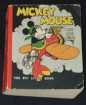 1933 Mickey Mouse The Mail Pilot Big Little Book Soft Cover American Oil Premium • $96.07