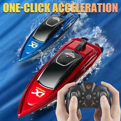 Mini RC Boats USB 2.4G High Speed Racing Boat 4CH Remote Control LED Ship Toys • $16.33