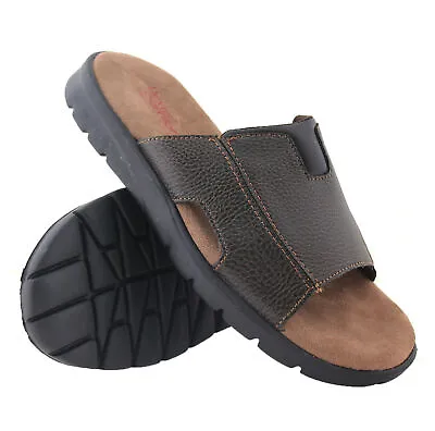 Mens Slip On Wide Fit Memory Foam Walking Summer Beach Sandals Mules Shoes Size • £14.95