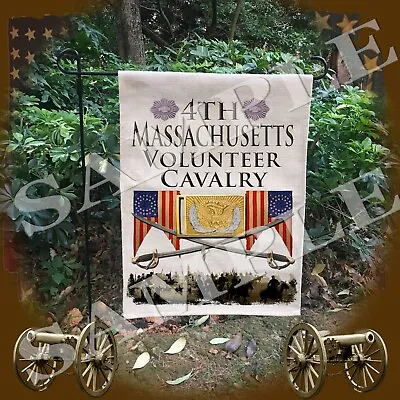 4th Massachusetts Cavalry American Civil War Themed Linen Garden/yard Flag • $23.99
