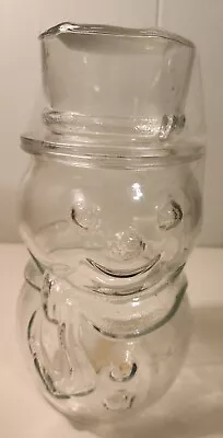 Vintage Libbey Of Canada Clear Glass Snowman Container/Jar • $13.50