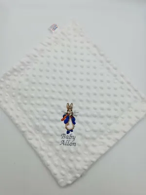 Personalised Baby Taggie Taggy Comforter / Comfort Blanket With Peter Rabbit • £5.99