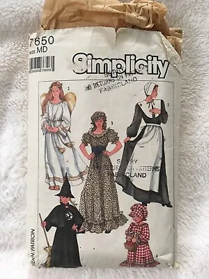 Vintage Simplicity Misses Angel Pilgrim Costume Sewing Pattern Sz Medium • $3