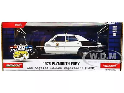 1978 Plymouth Fury Black & White  Lapd  1/24 Diecast Model By Greenlight 85591 • $26.99