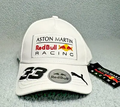 Red Bull Aston Martin Cap White F1 Max Verstappen Formula 1 Racing Hat Puma #33 • $23.99