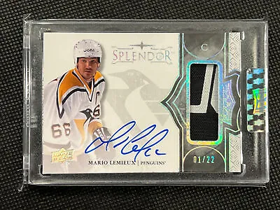 2017-18 Mario Lemieux Upper Deck Splendor Borderless Silver PANTS AUTO BLML 1/22 • $699.99