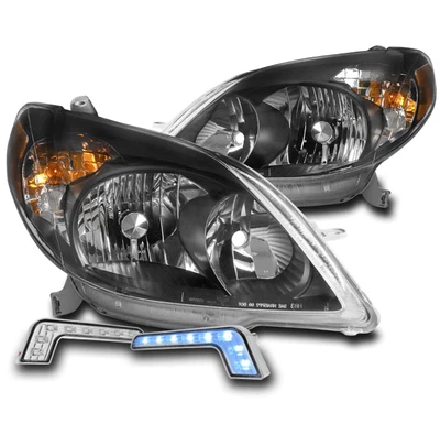 $202.95 • Buy For 2003-2008 Toyota Matrix Xr Xrs Black Headlights Lamps +bumper Blue Led Drl