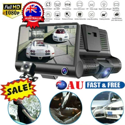 $35.82 • Buy 4  Car DVR Dash Cam 3 Lens Front And Rear Video Recorder Camera G-sensor New