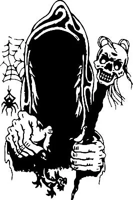Grim Reaper Skull Monster Car Boat Truck Window Laptop Vinyl Decal Sticker • $18.34