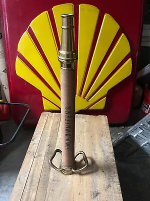 Vintage  Brass Fireman's Fire Hose Nozzle Double Handled • $325