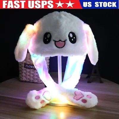 $10.99 • Buy Bunny Hat Light Up Cute Plush Rabbit Hat Moving Ears With LED Light Gift US