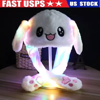 $10.99 • Buy Bunny Hat Light Up Cute Plush Rabbit Hat Moving Ears With LED Light Gift US