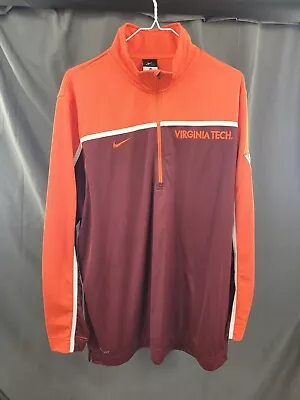 Nike Virgina Tech 1/4 Zip Pullover Jacket Burgundy/Orange Size XL • $34.99