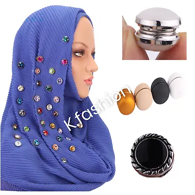 New Strong Magnetic Pin Brooch For Hijab Scarf Headscarf Shawl Round Multi Use  • $3.72