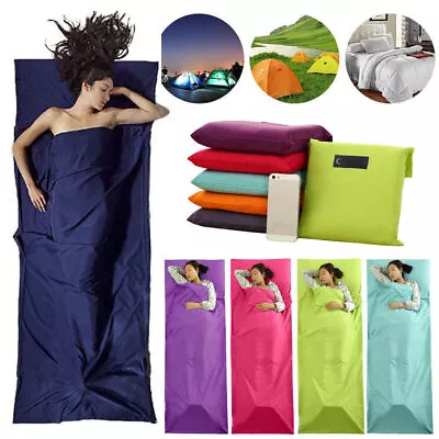 Silk Soft Sleeping Bag Liner Travel Sheet Camping Sleep Bag Hostel Prevent Dirty • $18.99