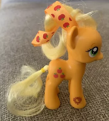 My Little Pony G4 APPLEJACK Ribbon Hair Brushable FIM Figure FREE SHIPPING • $14.45