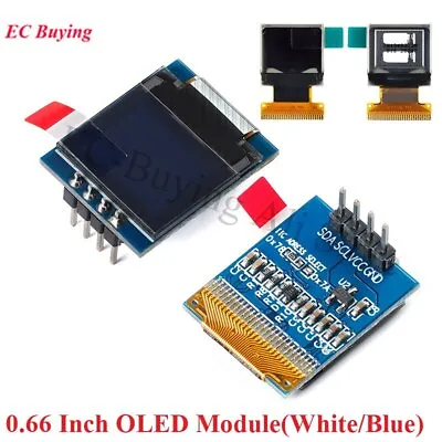 0.66 Inch OLED LCD Dispaly Module 64X48 Screen White /Blue IIC I2C SPI SSD1306 • $5.07