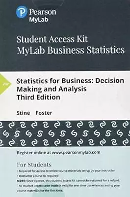 MyStatLab For Business Stats With Pearson EText -- Standalone Access - VERY GOOD • $115.86