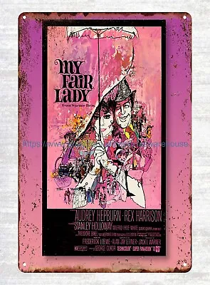 Vintage Shop Signs 1964 My Fair Lady Audrey Hepburn Rex Harrison Metal Tin Sign • $15.87