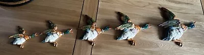 Full Set OF 5 Genuine Beswick Vintage Flying Mallard Duck Wall Plaques • £450