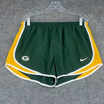 Green Bay Packers Shorts Mens XL Green Yellow Running Drifit NFL Football Nike • $21.59