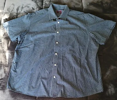 UNTUCKit Mens Blue Polka Dot Short Sleeve Button Shirt  Darren  Size XXLarge  • $18