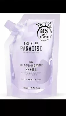 Isle Of Paradise Fake Tan Water Refill Violet 200 Ml Hydrating Self Tanning Dark • £4.99