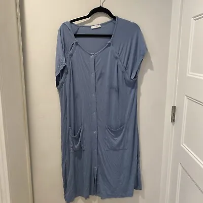 Ekouaer Nightgown Blue XL Maternity Short Sleeve  • $6.02