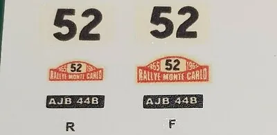 Corgi 321/A1 Mont Carlo Mini Cooper S Rally #52 Decal Set Only • $3.42