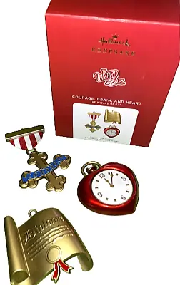 Hallmark 2021 Courage Brain & Heart Wizard Of Oz 3pc Metal Keepsake Xmas Ornmts • $21.88