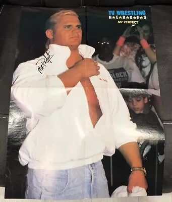 WWF WWE Mr Perfect Curt Hennig SIGNED AUTOGRAPH Magazine Poster Rare Vintage  • $500